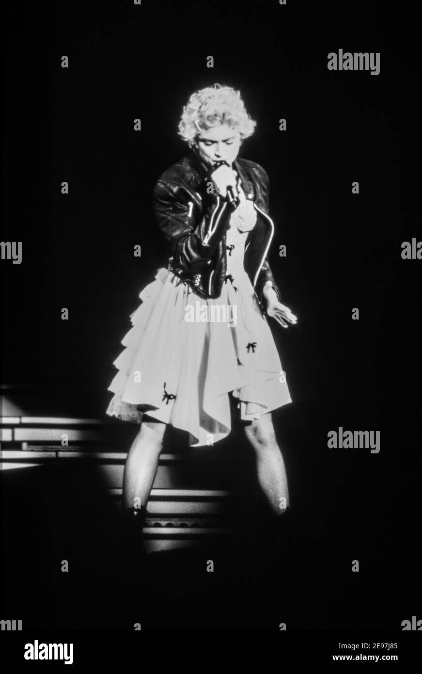 ROTTERDAM, THE NETHERLANDS - AUG 25,1987: Madonna live on stage during her “who’s that girl” world tour. Stock Photo