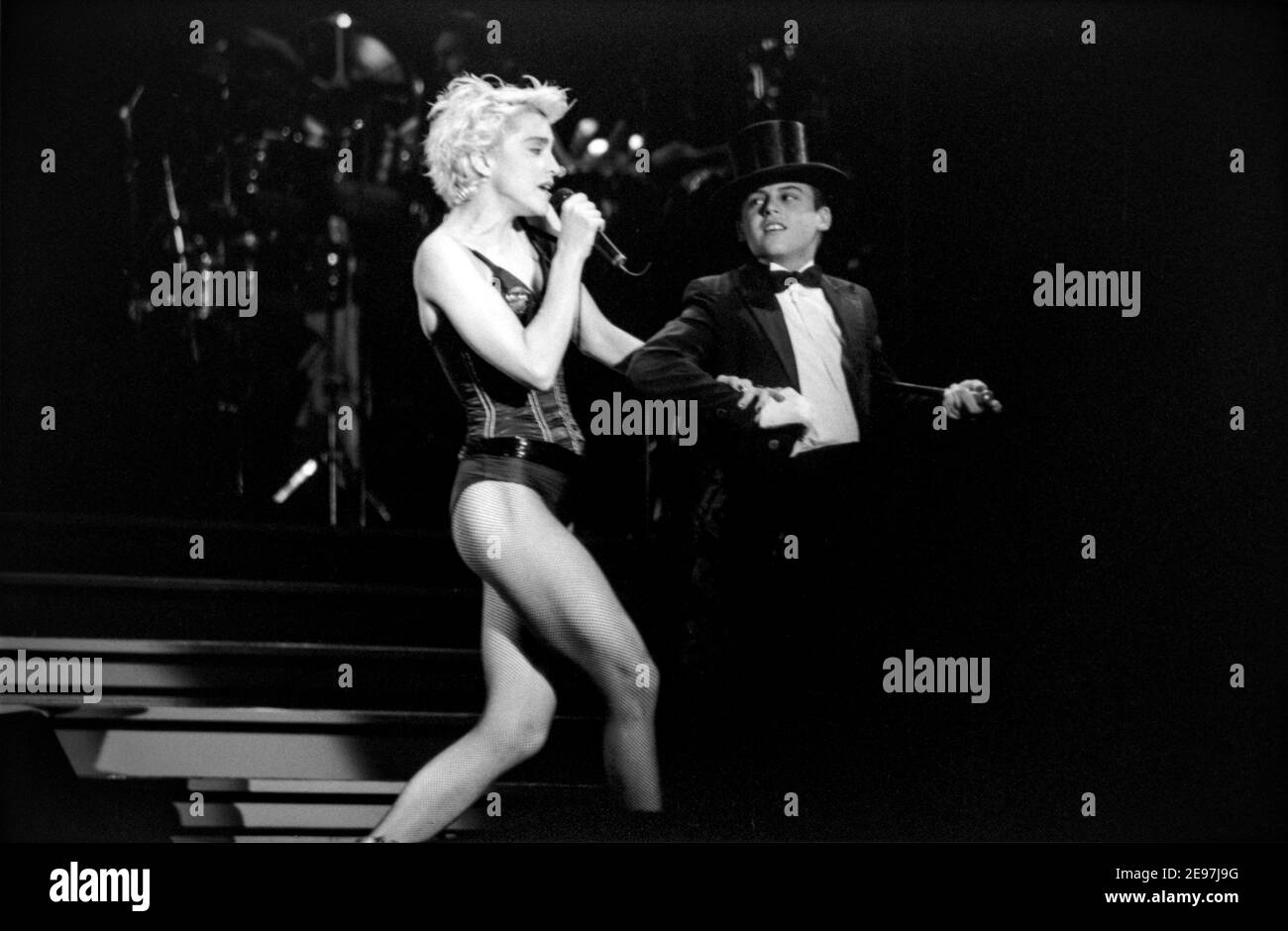 ROTTERDAM, THE NETHERLANDS - AUG 25,1987: Madonna live on stage during her “who’s that girl” world tour. Stock Photo