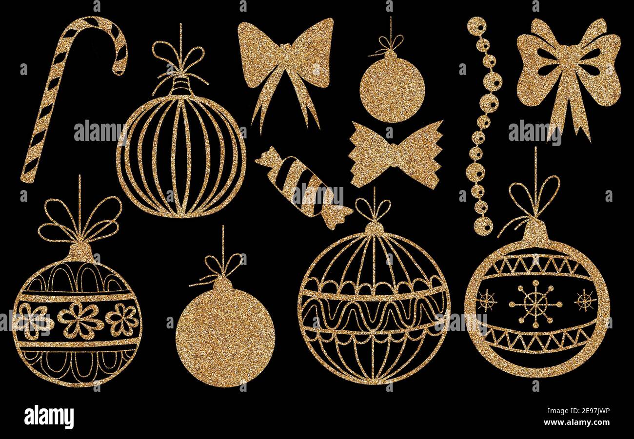 Golden Christmas ball, candy isolated Stock Photo Alamy
