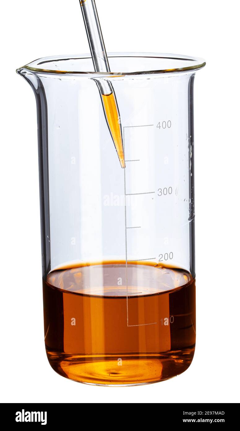 Glassware with liquids for laboratory analysis isolated on white Stock Photo Alamy