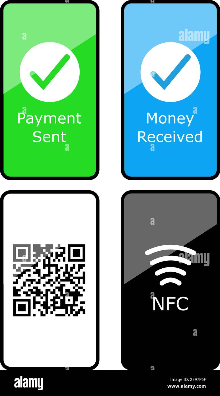 Collection smartphone electronic payment contactless NFC qr code