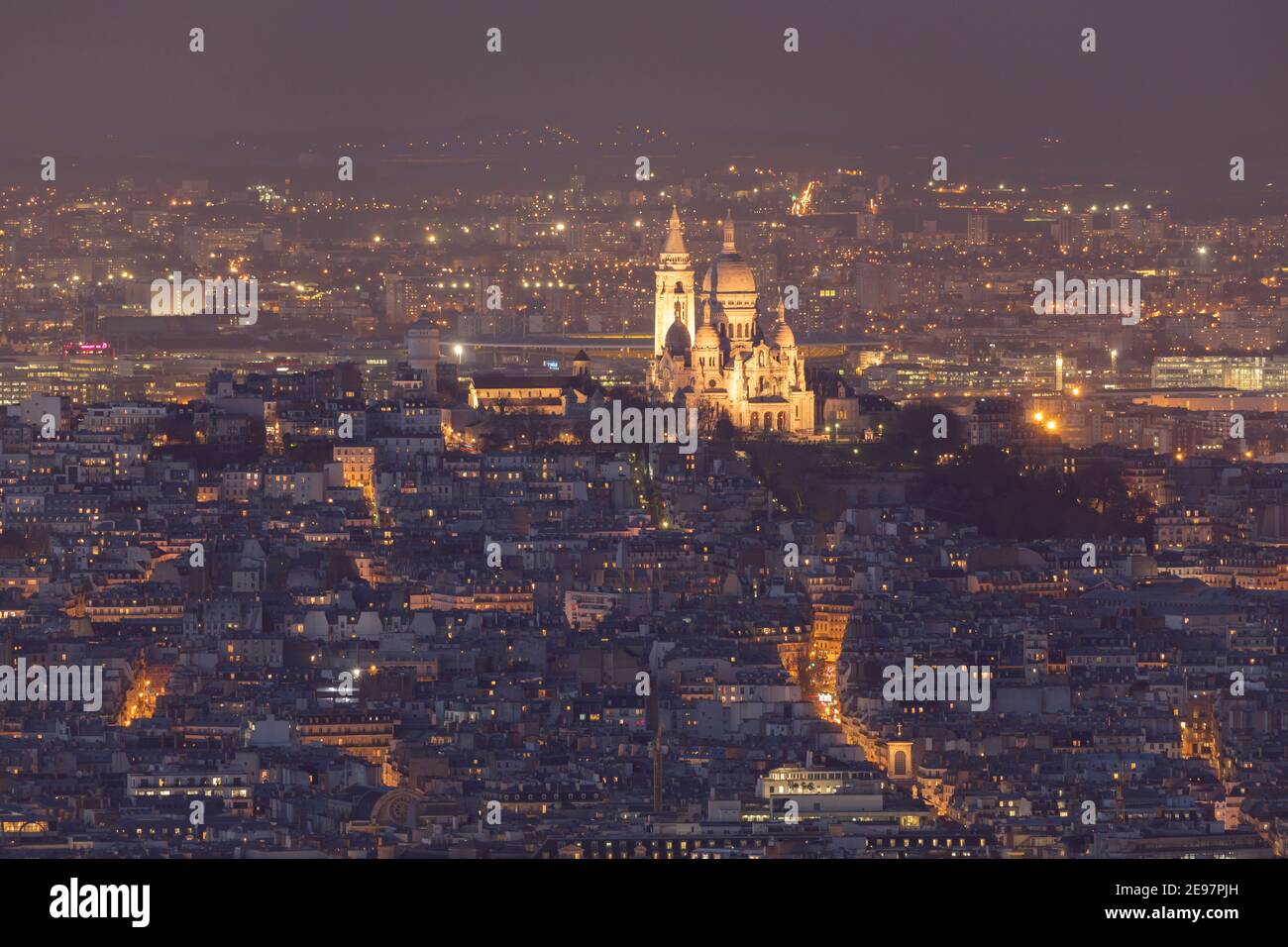 Sacre Coeur in the Montmartre area of Paris. Stock Photo