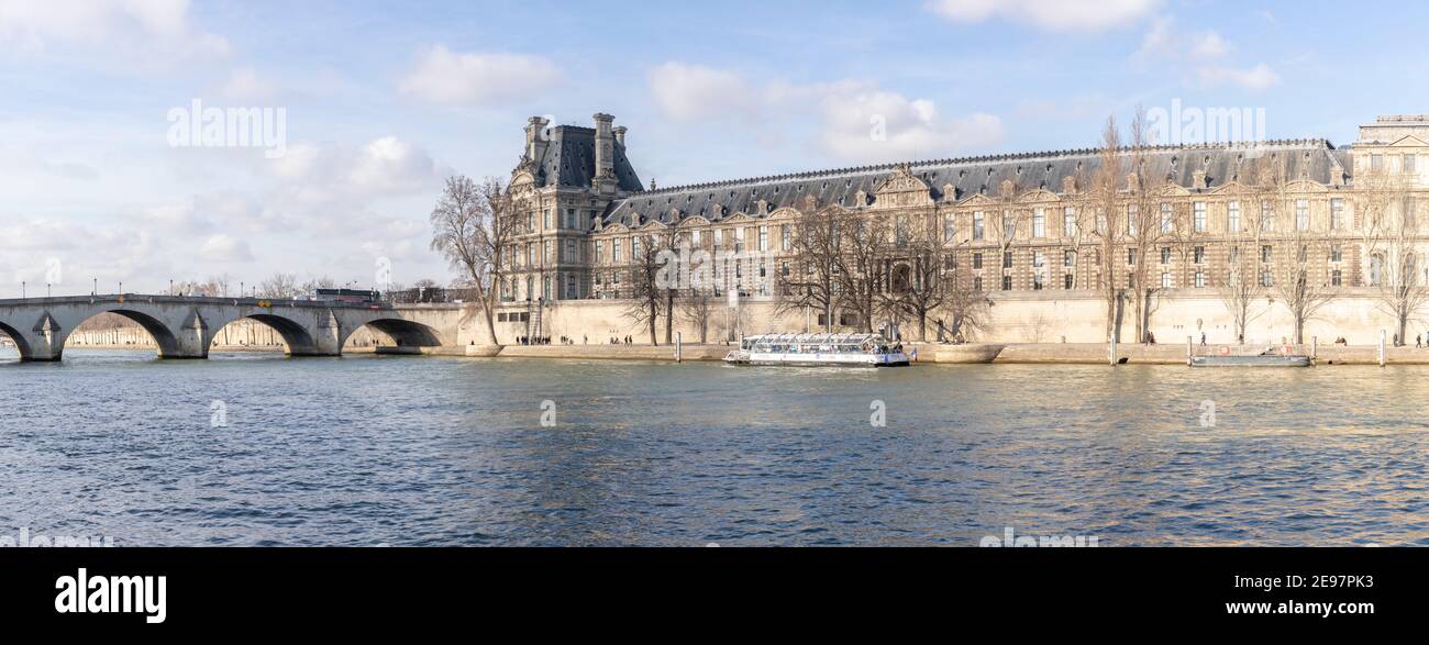 Pont Royal and the Louvre Museum in Paris, France Stock Photo