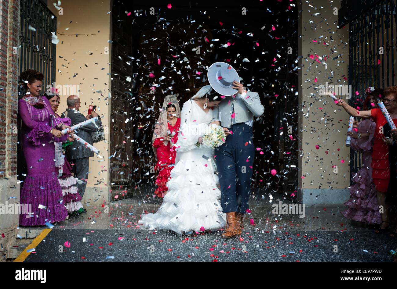 SPAIN WEDDING TRAVEL TRADITION Stock Photo