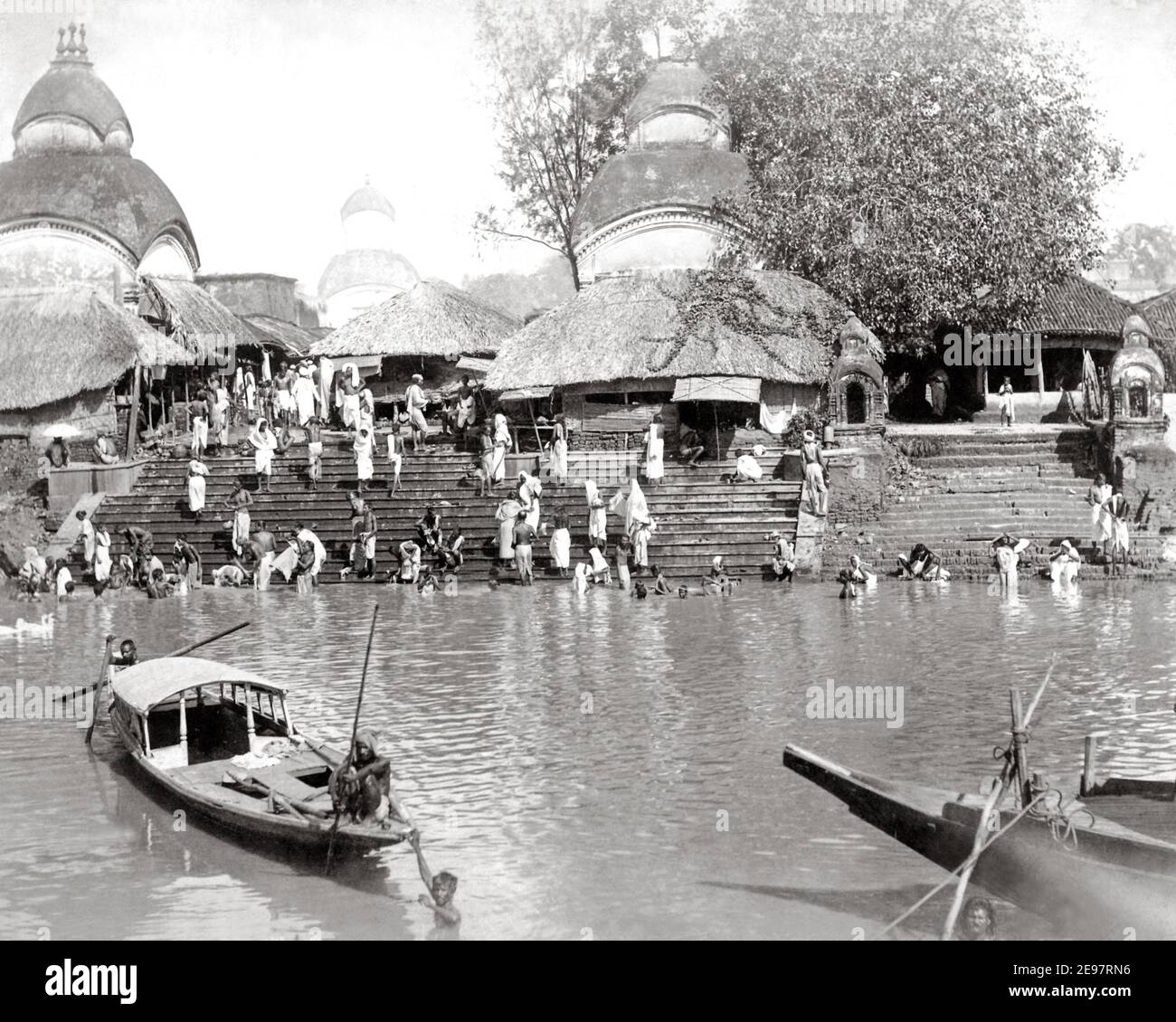 Late 19th century photograph - Bathing Ghat, India Stock Photo