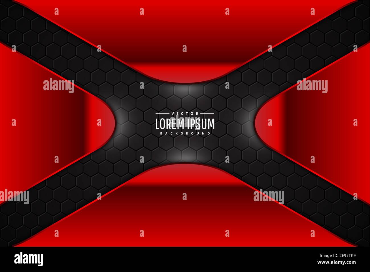 Red metal technology background with hexagon pattern.Vector ...