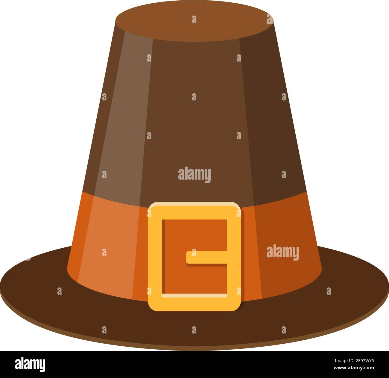 Pilgrim hat icon. Thanksgiving headdress. Isolated on white Vector ...