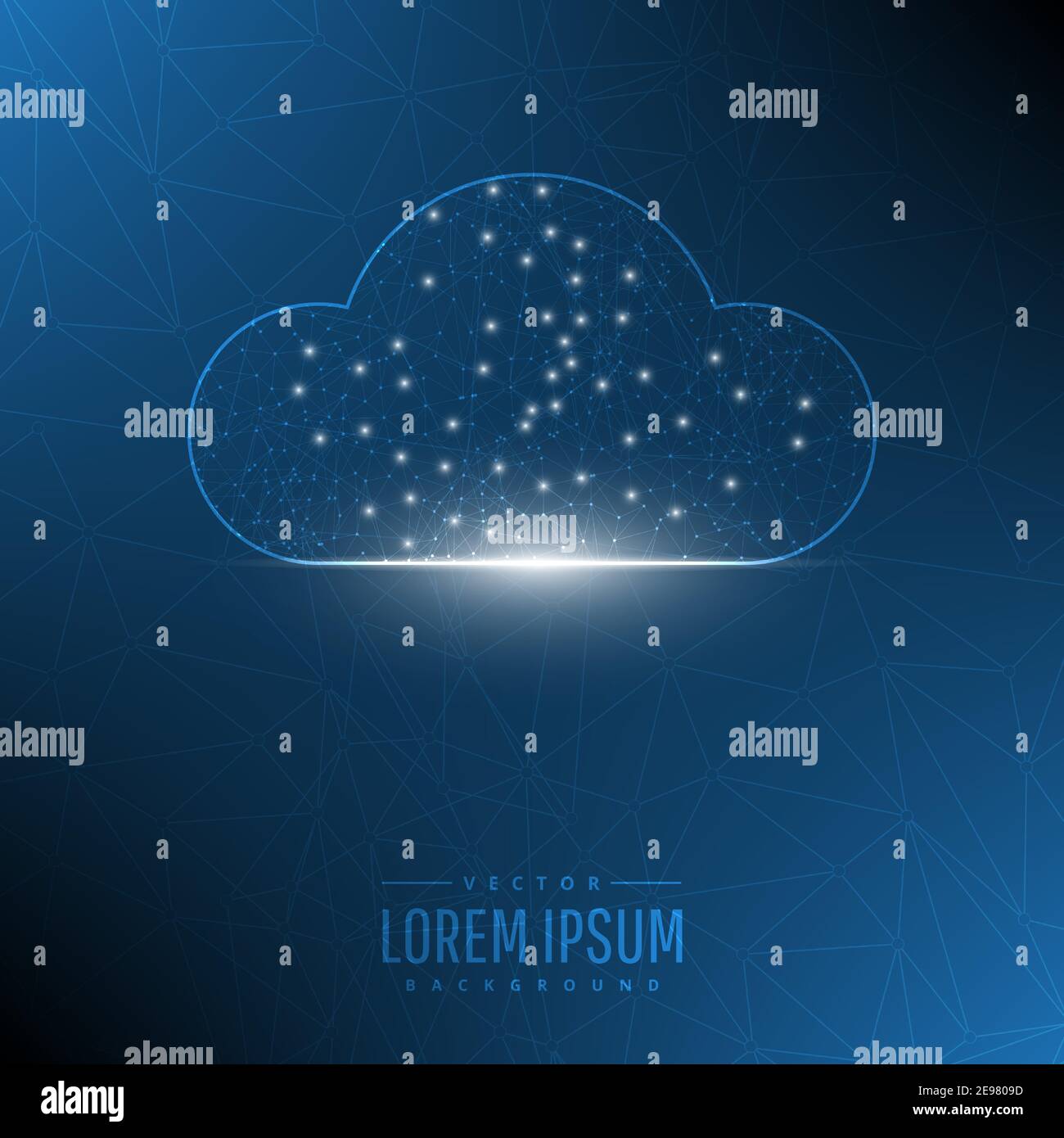 Abstract blue technology background.Digital cloud technology concept.Vector illustration.Eps10 Stock Vector