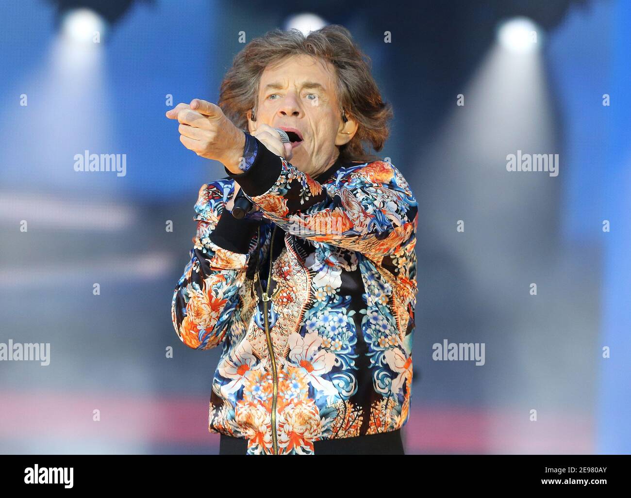 British musician Mick Jagger performs during The Rolling Stones 'No