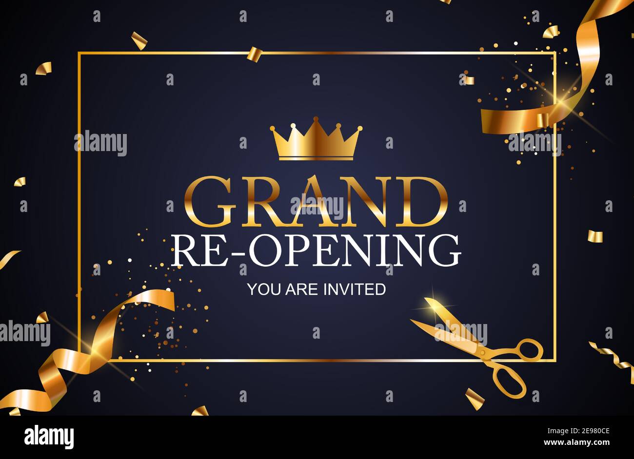 Grand RE-Opening Card Business Poster Background. Vector Illustration Stock  Vector Image & Art - Alamy