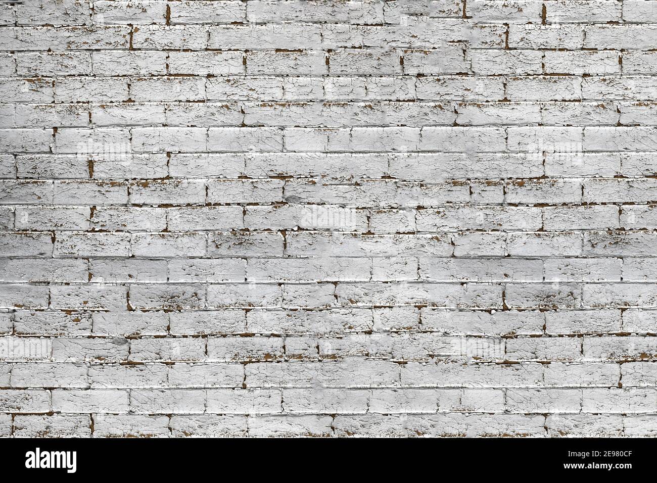 Texture of an old brick wall with peeling white paint Stock Photo - Alamy