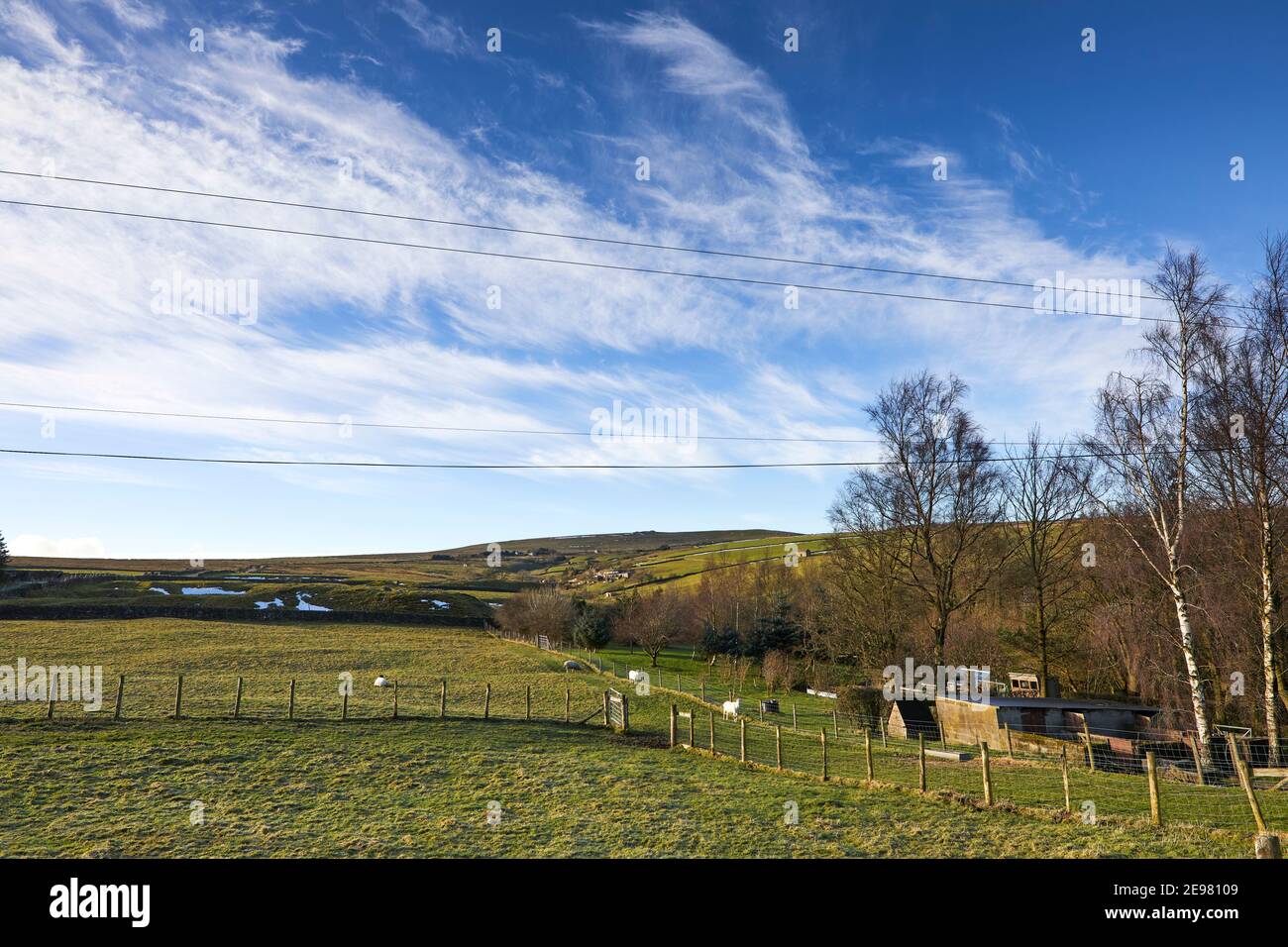 Nidderdale looking west from moorland smallholding Stock Photo