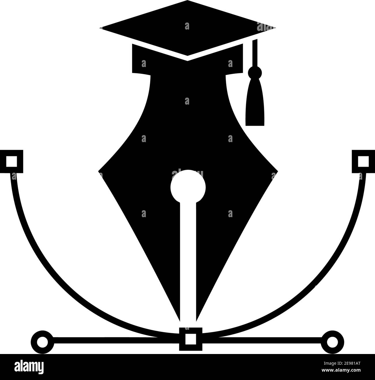 Creative pen tool graduation black icon Stock Vector Image & Art - Alamy