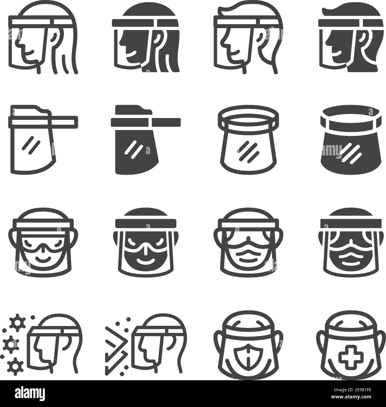 face shield icon set,vector and illustration Stock Vector Image & Art