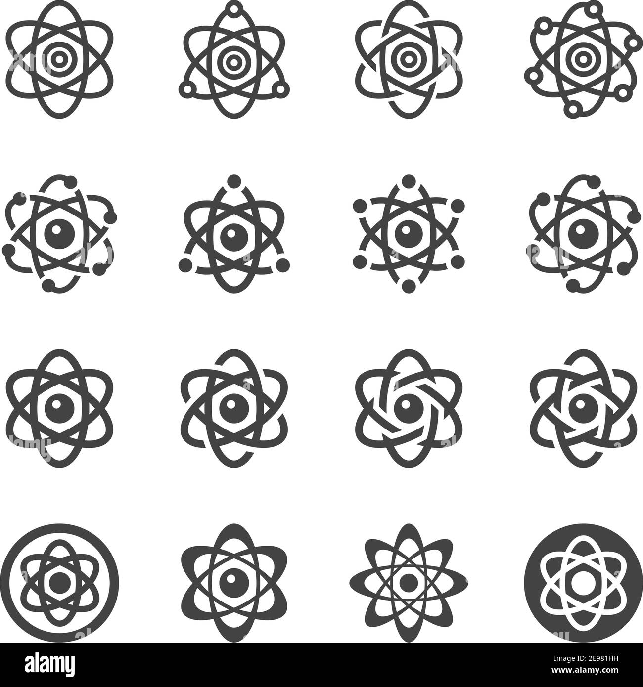 atom icon set,vector and illustration Stock Vector