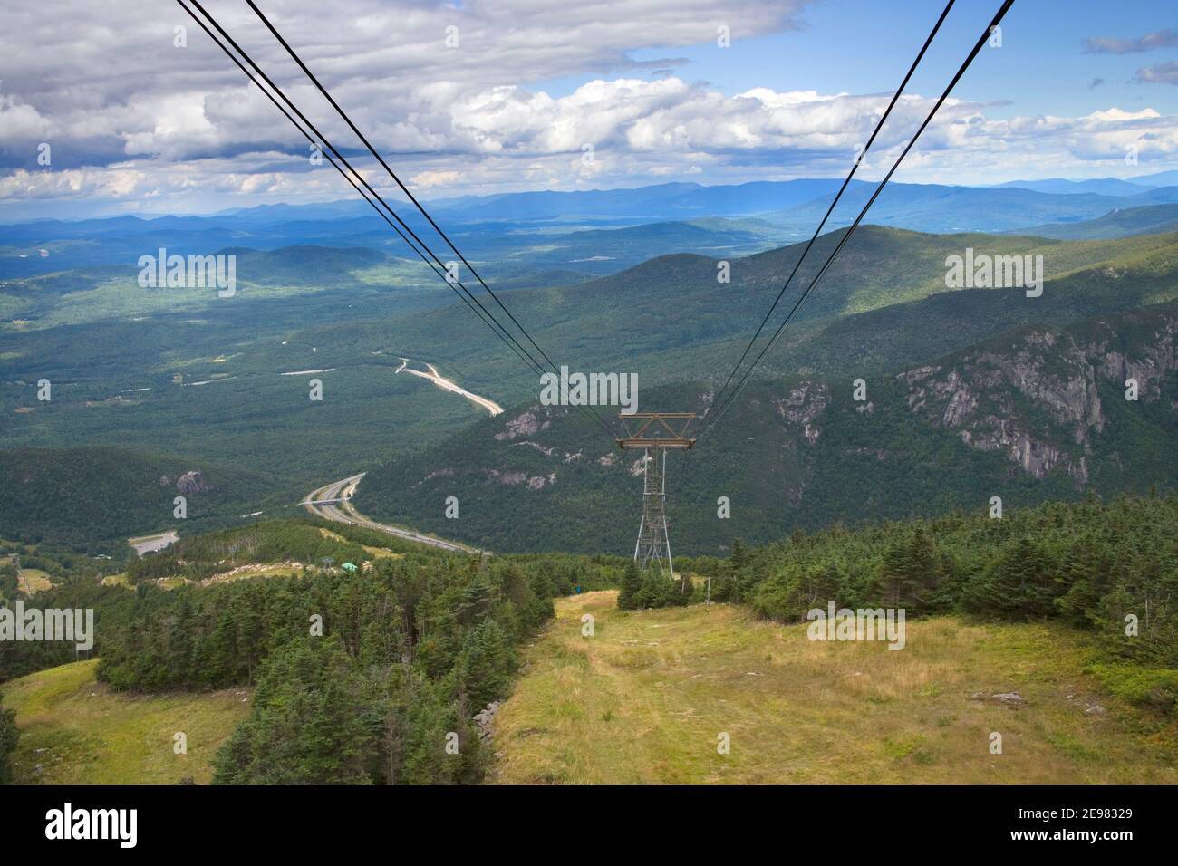 ski lift at franconia notch in the white mountains of new hampshire