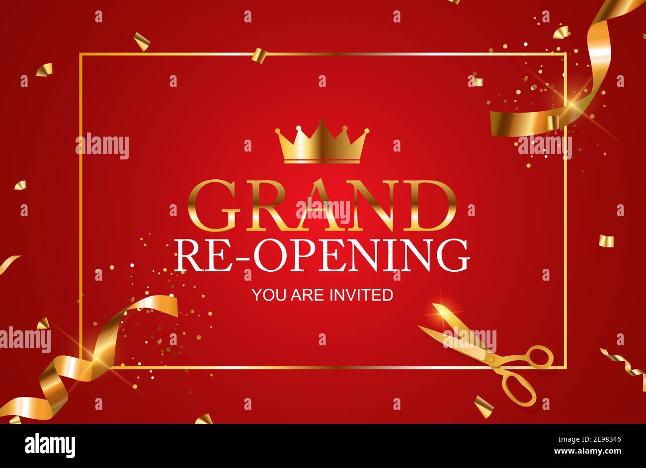 Grand RE-Opening Card Business Poster Background. Vector Illustration Stock  Vector Image & Art - Alamy