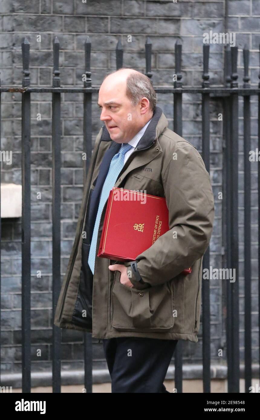 London, England, UK. 3rd Feb, 2021. UK Secretary fo Defence arrives at Downing Street to meet Prime Minister Boris Johnson ahead of Prime Minister's question session in the House of Commons. Credit: Tayfun Salci/ZUMA Wire/Alamy Live News Stock Photo