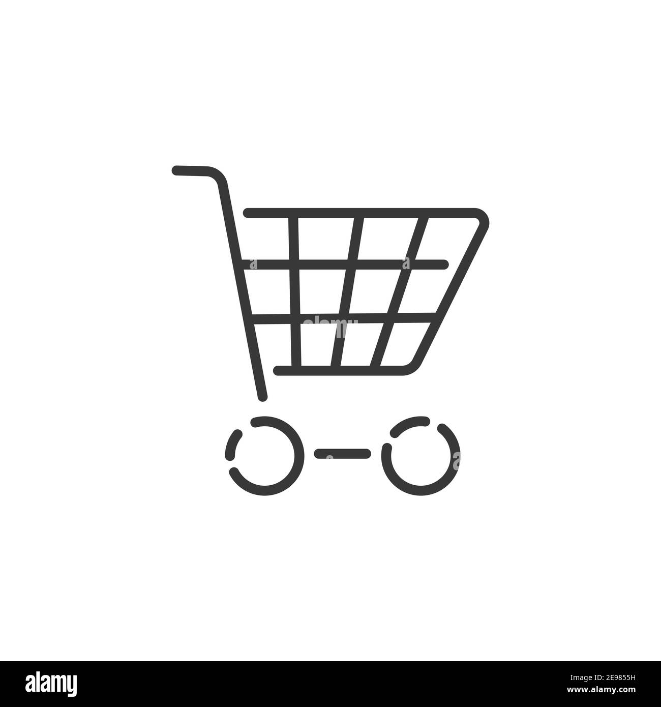 Empty shopping cart thin line icon. Isolated outline commerce vector ...