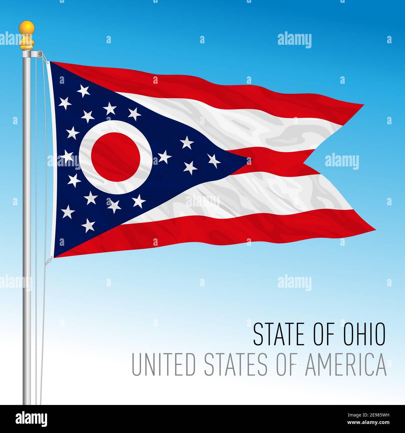 Ohio federal state flag, United States, vector illustration Stock Vector