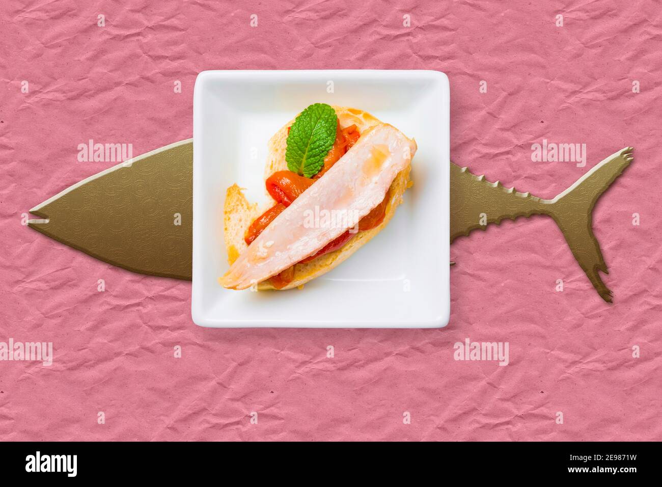 Tuna albacore belly from the north, canned in olive oil in a pintxo