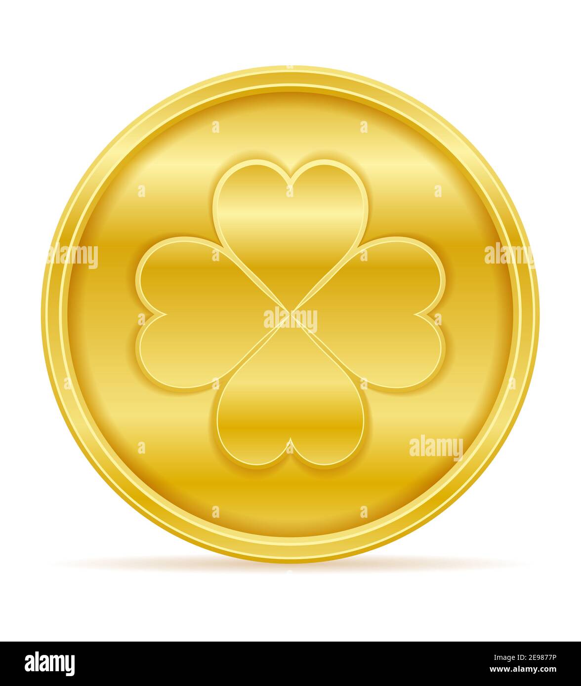 st patrick's day clover gold coin vector illustration isolated on white ...