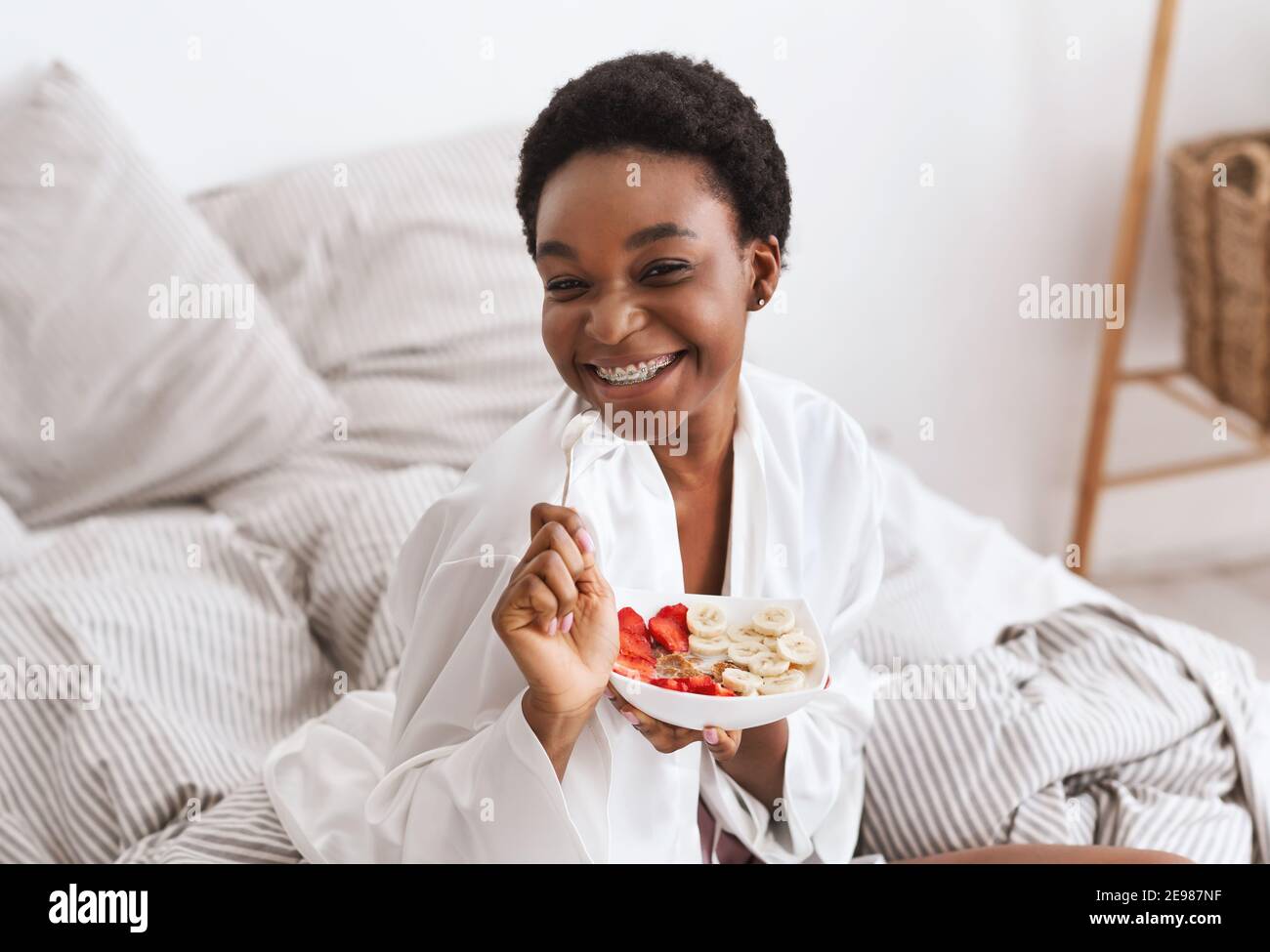 Healthy lifestyle, beauty care, proper nutrition and good morning Stock Photo