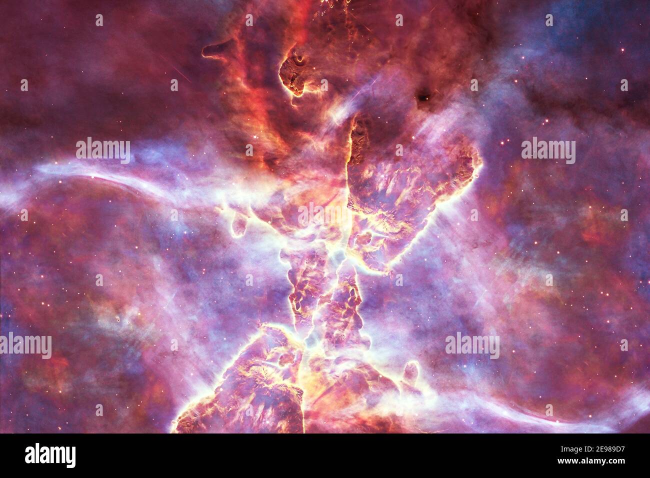 Colored space. Elements of this image were furnished by NASA. Stock Photo