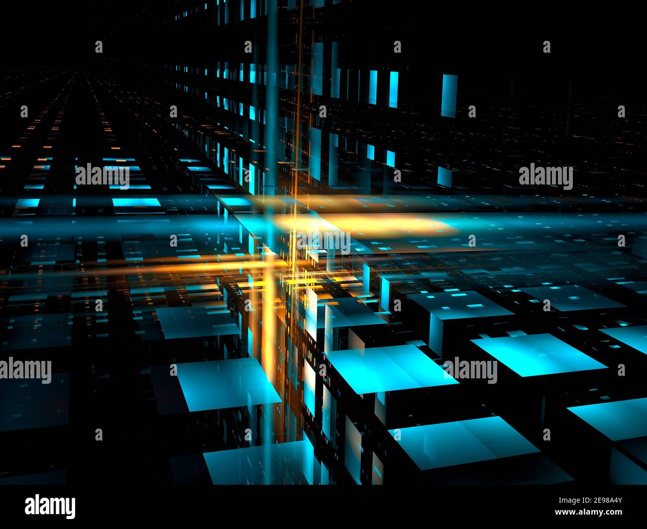 Glowing tunnel - abstract digitally generated 3d illustration Stock ...