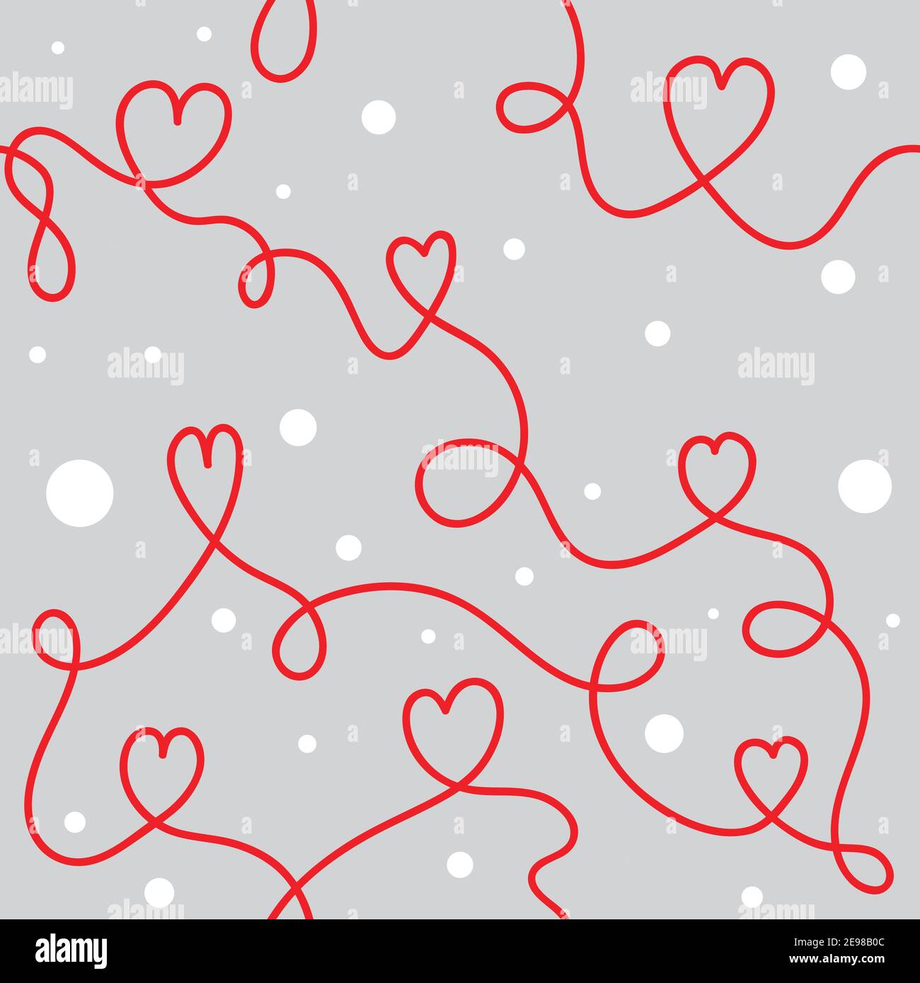 Romantic doodle heart seamless pattern valentines wrapping paper Stock Vector