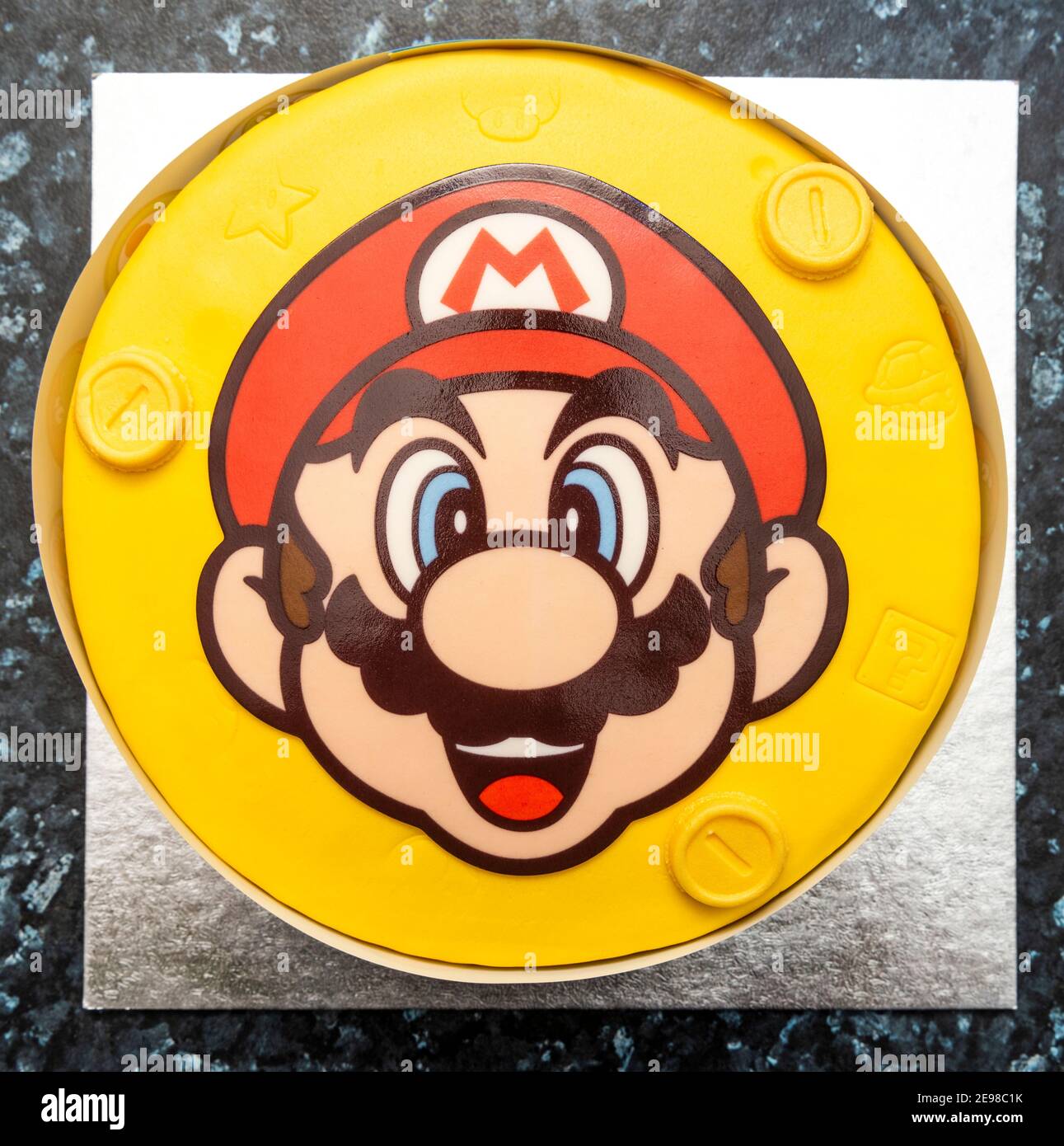 Super Mario Bros. Super Mario birthday cake Stock Photo