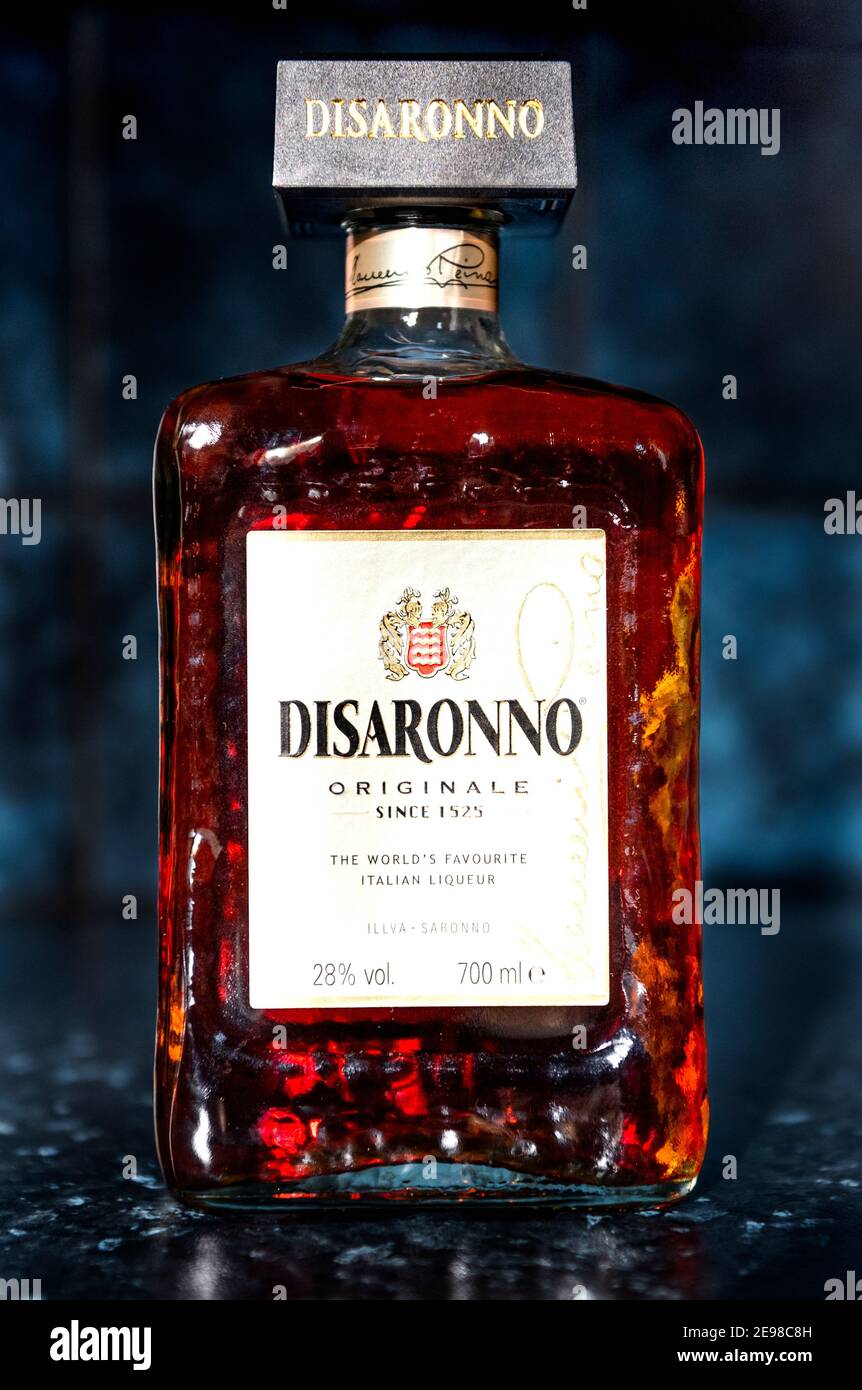 A bottle of Disaronno Liqueur Stock Photo