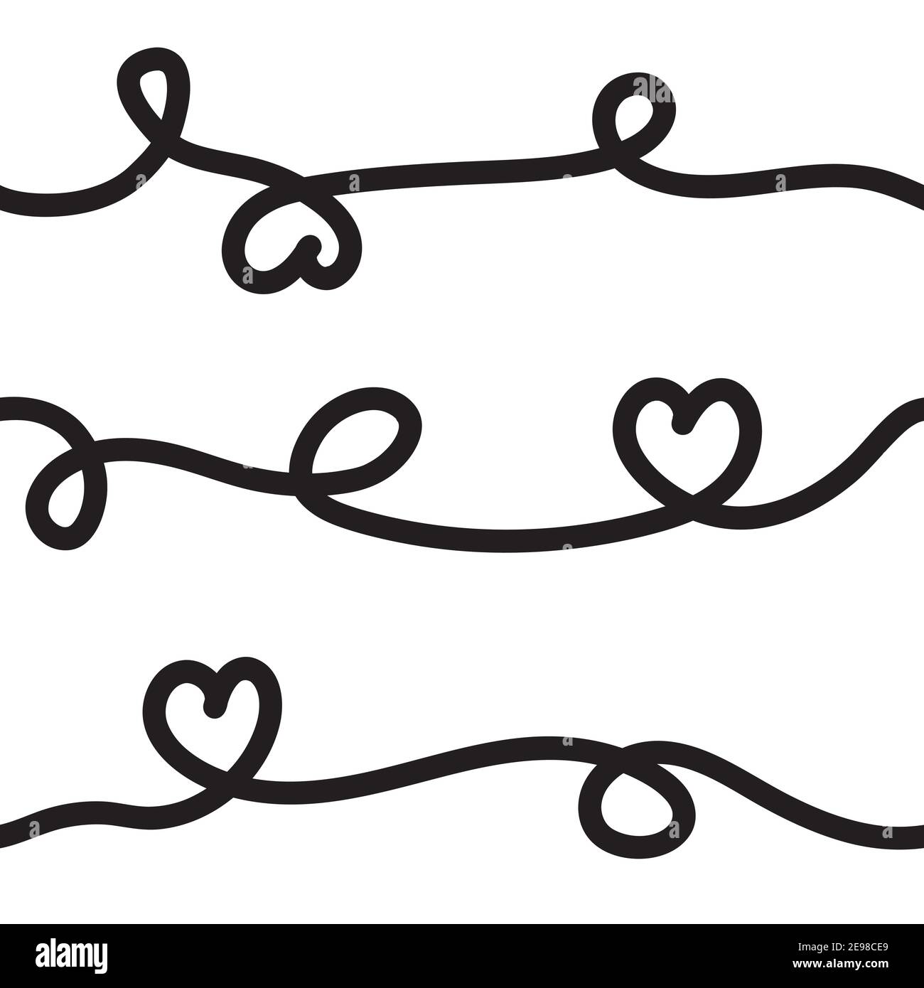 Romantic doodle heart seamless pattern valentines wrapping paper Stock Vector