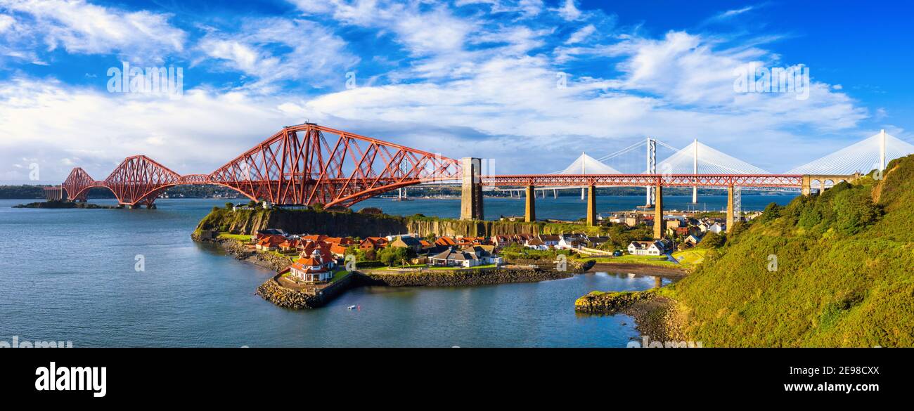 The Forth Bridges, North Queensferry, Fife, Scotland, UK Stock Photo