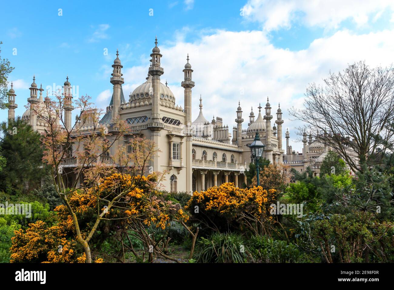 Beautiful view of the majestic Brighton Royal Pavilion from the English
