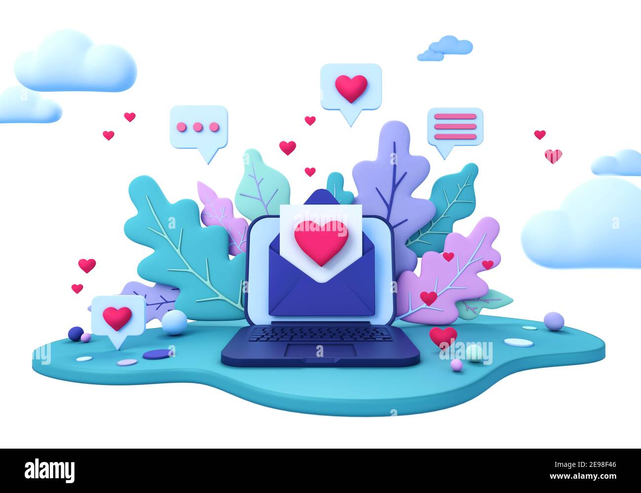 Abstract Valentines day background with red heart Stock Photo - Alamy