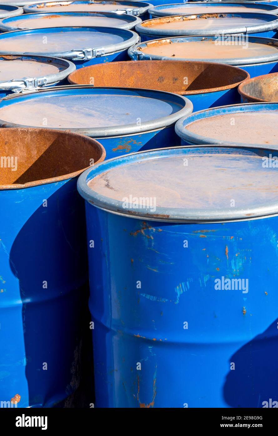 Blue barrels hires stock photography and images Alamy