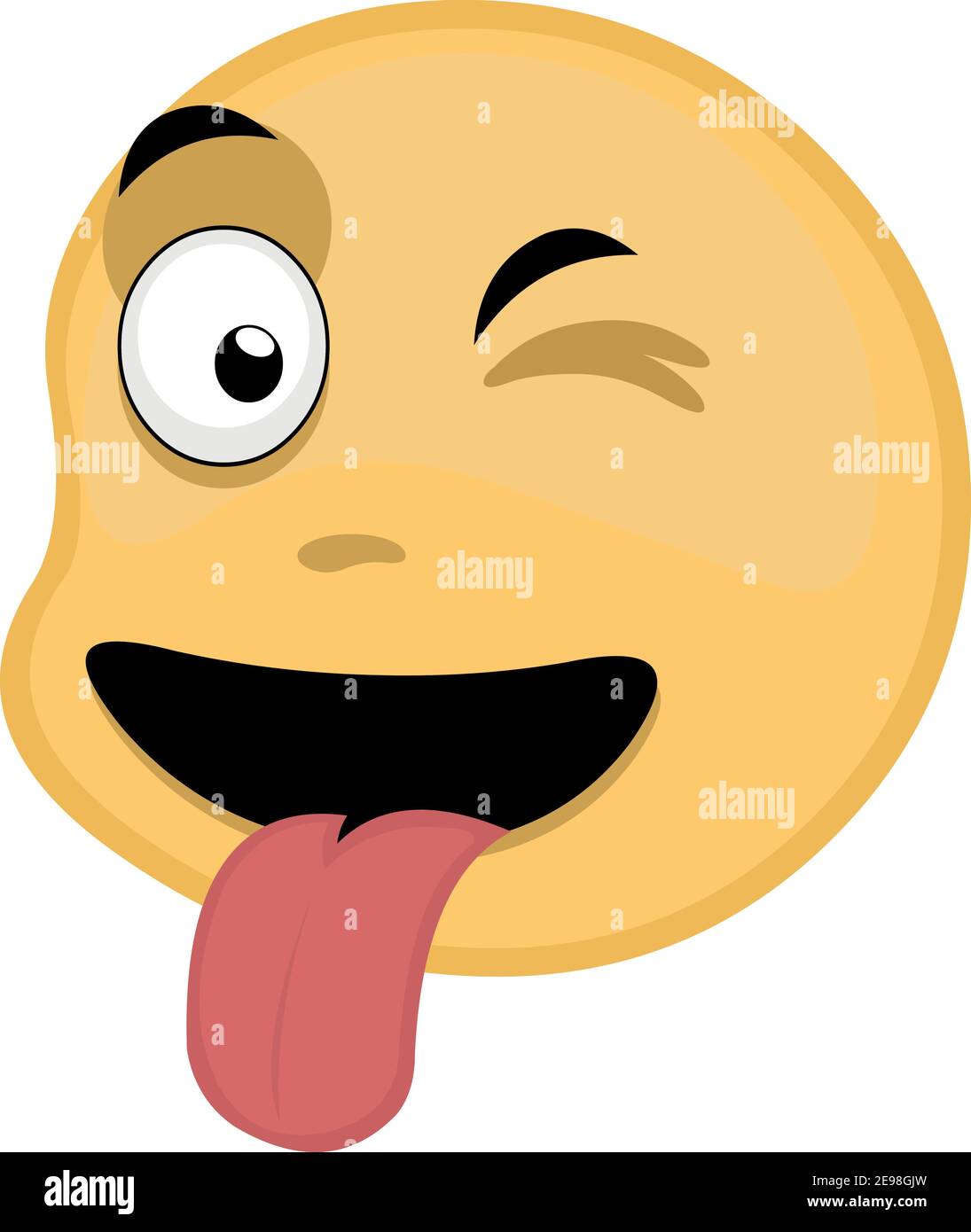 Vector illustration of emoticon with a mocking expression Stock Vector