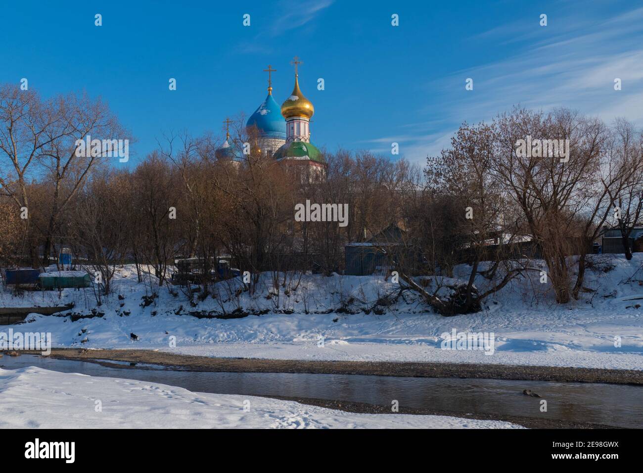 The domes of the church against the blue sky 2021 Stock Photo - Alamy