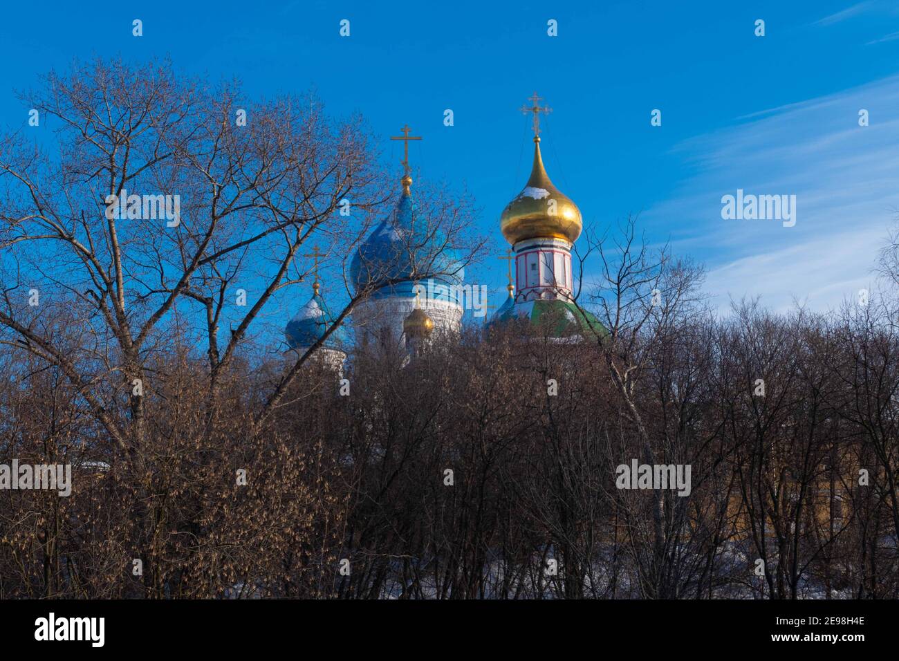 The domes of the church against the blue sky 2021 Stock Photo - Alamy