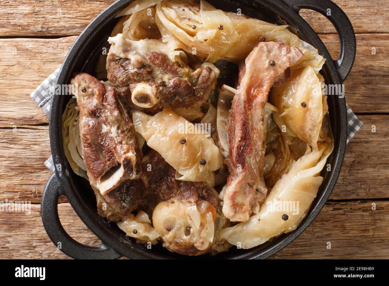 lamb and cabbage or known as farikal is Norway's national dish close-up ...