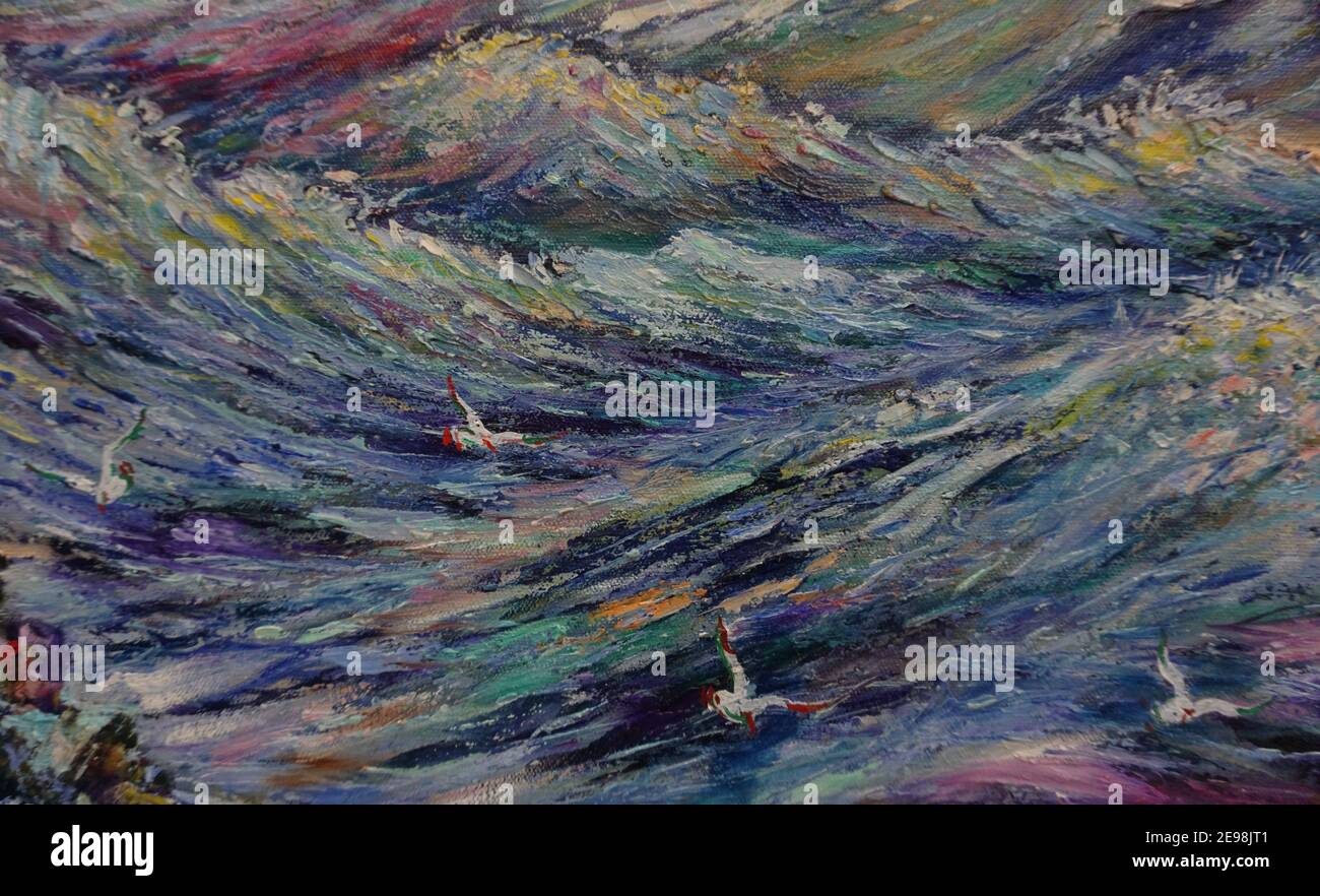 Abstract sea oil painting hi-res stock photography and images - Alamy