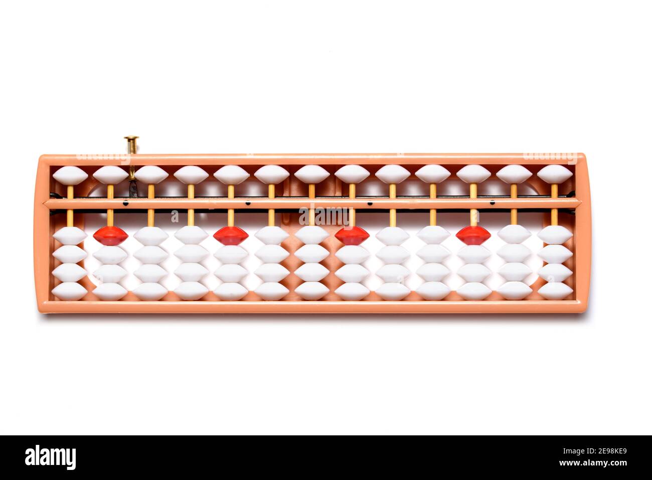 Japanese traditional abacus soroban isolated on white background