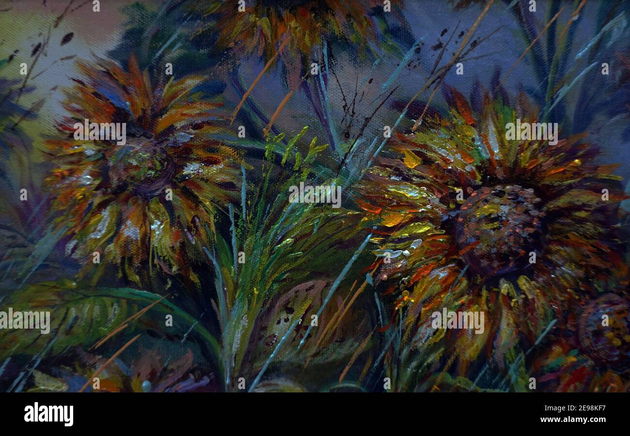 Oil painting flowers texture hi-res stock photography and images - Alamy