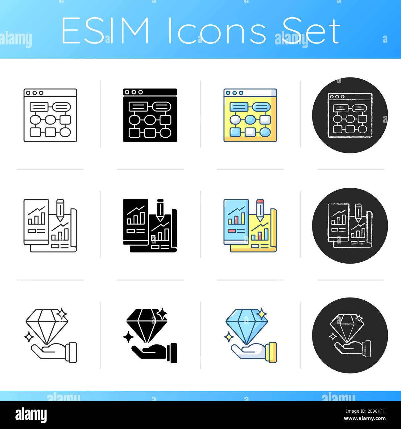 Website management icons set Stock Vector