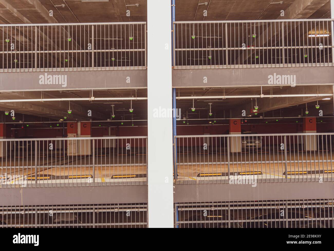Multi-storey car parking in a shopping center Stock Photo