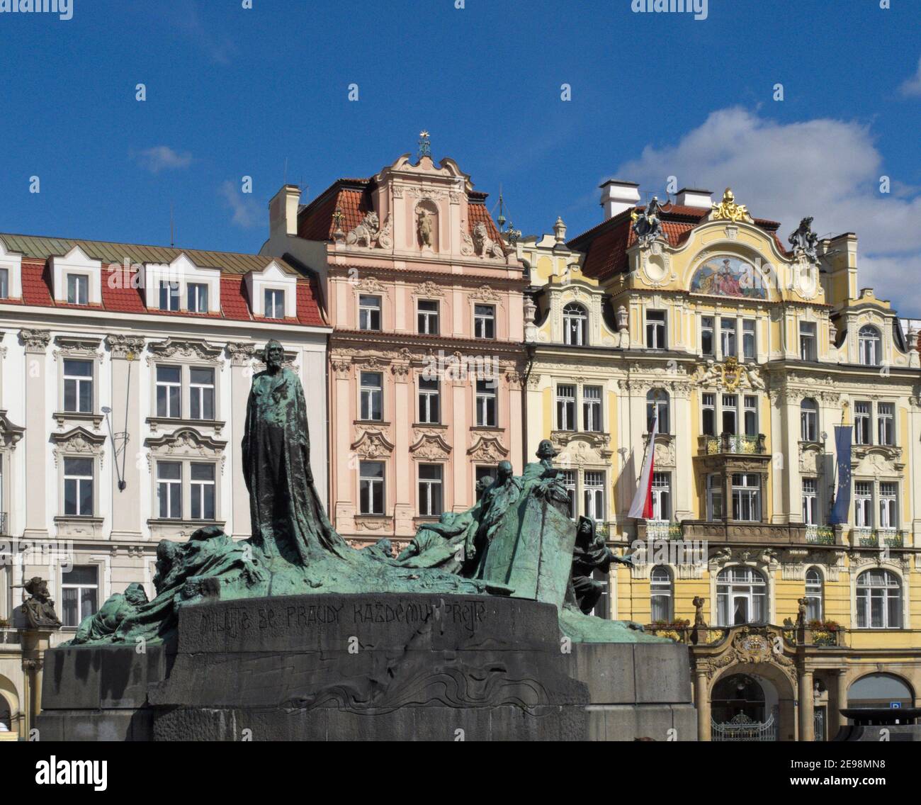 Jan Hus Monument, Staromestke Square, Prague, Czech Republic Stock Photo