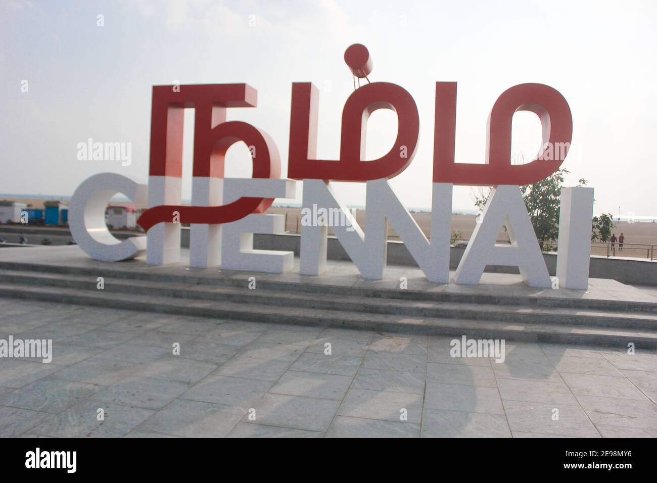 namma chennai selfie spot,chennai,marina beach,madras ,india asia Stock Photo