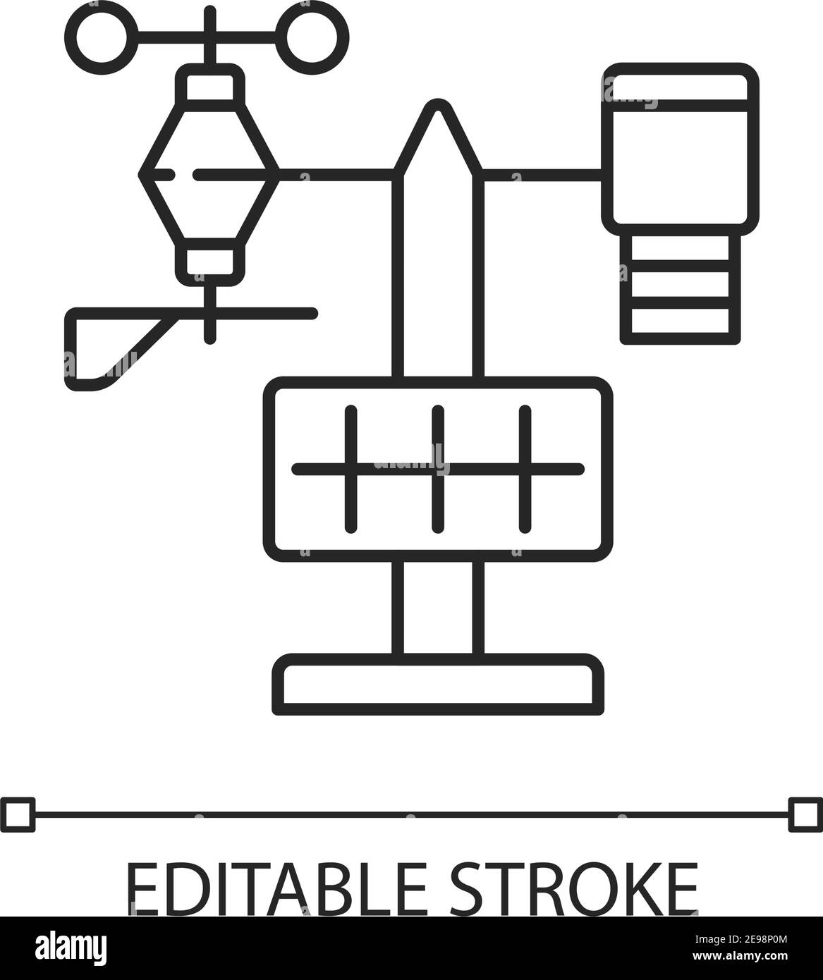 Weather stations linear icon Stock Vector
