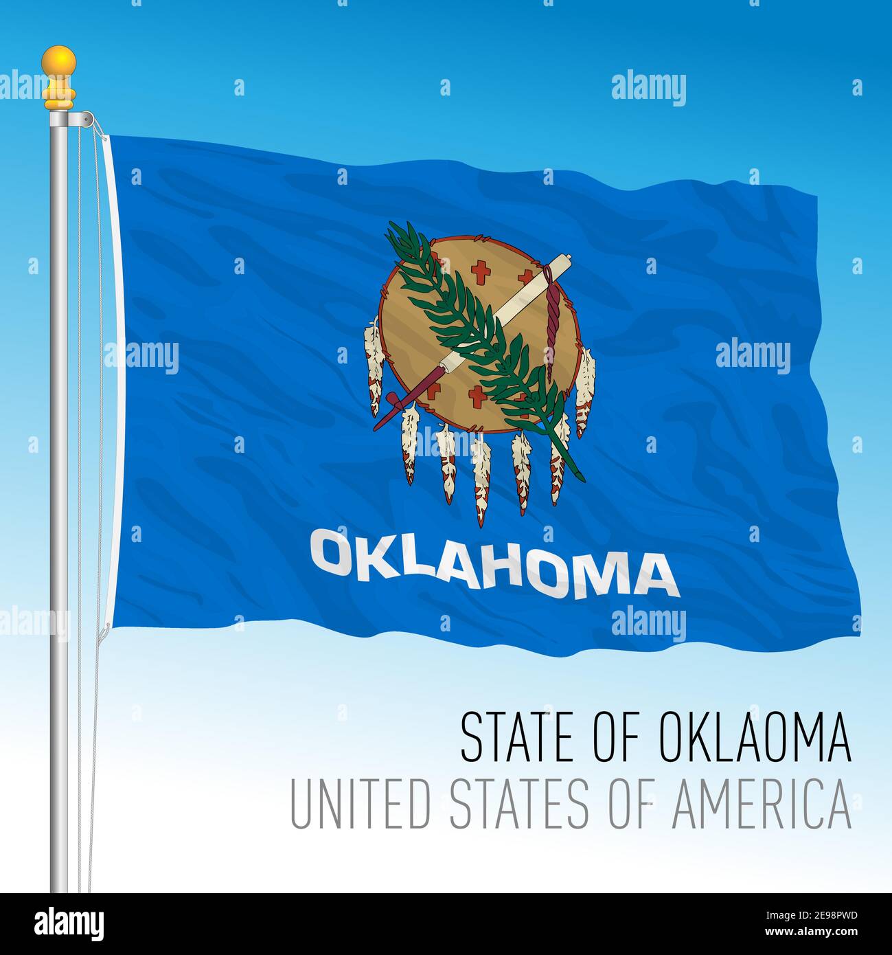 Oklahoma federal state flag, United States, vector illustration Stock Vector